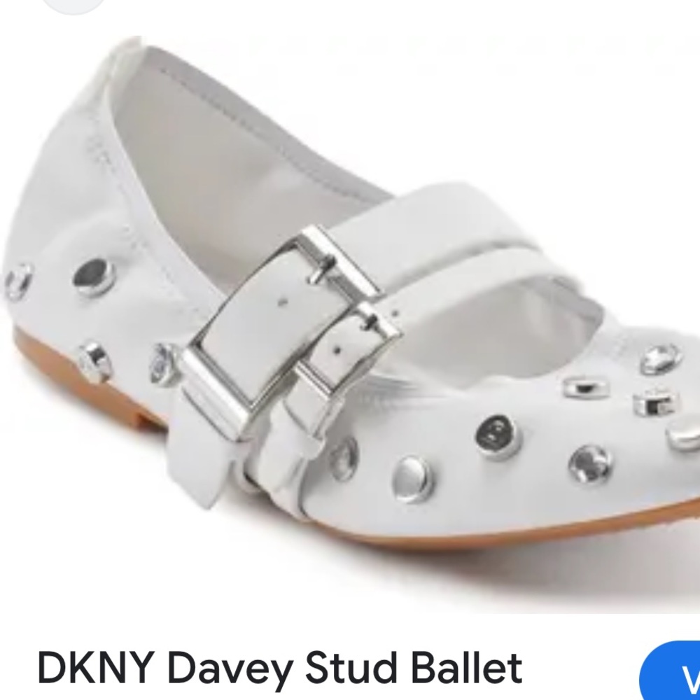 Dkny studded, ballet shoes, white color size: in the box